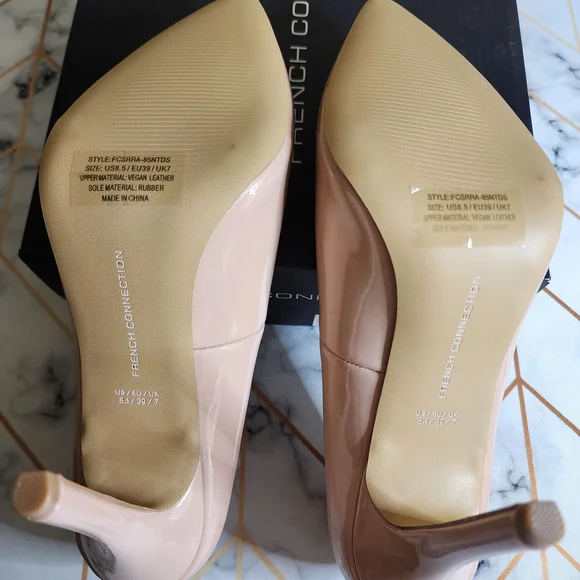French Connection Nude Patent Leather Heels - Picture 5 of 7